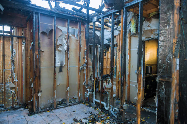 Professional Emergency Fire Damage Restoration technician working in Burlington, WA